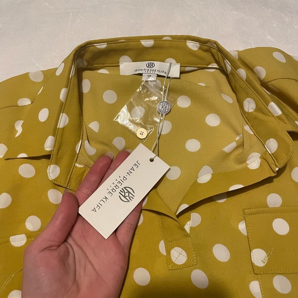 Jean-Pierre Klifa(Paris)Mustard yellow w/Polka dots new w/ tags Negatiable price - Picture 4 of 5